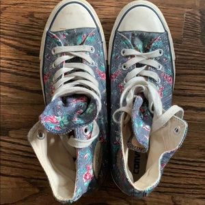 Converse special edition floral high tops W size 9